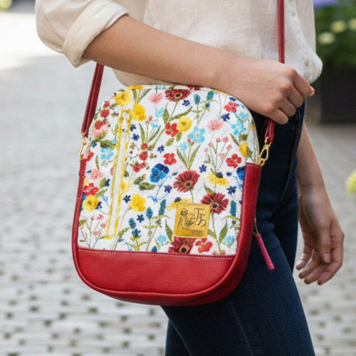 Convertible Backpack Crossbody Bag | 3 in 1 Quilted Sling Bag | Wildflower Travel Purse | Handmade Trailblazer Bag