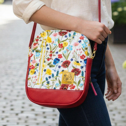 Convertible Backpack Crossbody Bag | 3 in 1 Quilted Sling Bag | Wildflower Travel Purse | Handmade Trailblazer Bag