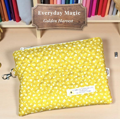 Handmade Quilted Zipper Pouch, 9x6 Craft & Makeup Bag, Pencil and Journal Supply Organizer, Choose Your Fabric