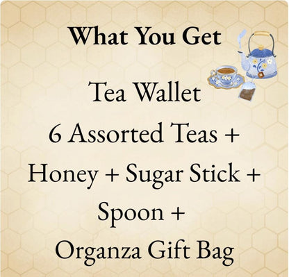Tea Wallet Gift Set | Handmade Quilted Tea Bag Holder | Tea Lover Gift | Travel Tea Organizer | Sweet Orange Grove
