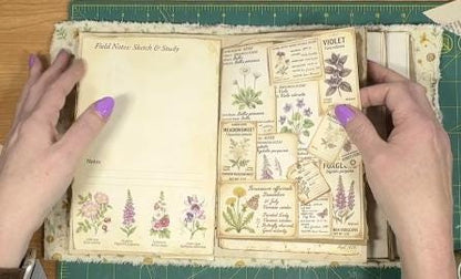 Spring Botanical Journal Printable Kit, Vintage Garden Journal Pages, Junk Journal Ephemera, Nature Planner, Botanical Cards & Envelope