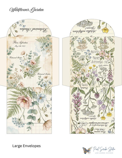 Botanical Tea Garden Envelope Set Vol. 1 | Printable Junk Journal Envelopes | Print At Home | Great For Church Events