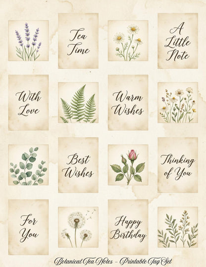 Botanical Tea Garden Envelope Set Vol. 1 | Printable Junk Journal Envelopes | Print At Home | Great For Church Events
