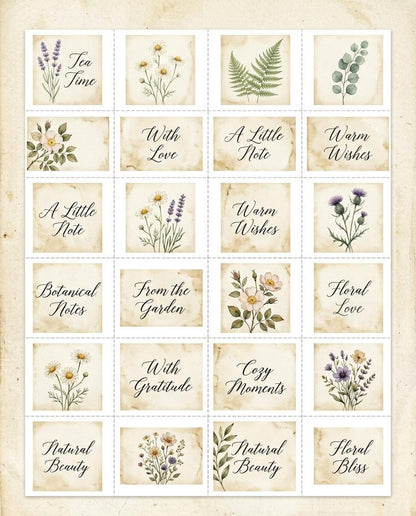 Botanical Tea Garden Envelope Set Vol. 2 | Printable Junk Journal Envelopes | Print At Home | Great For Church Events