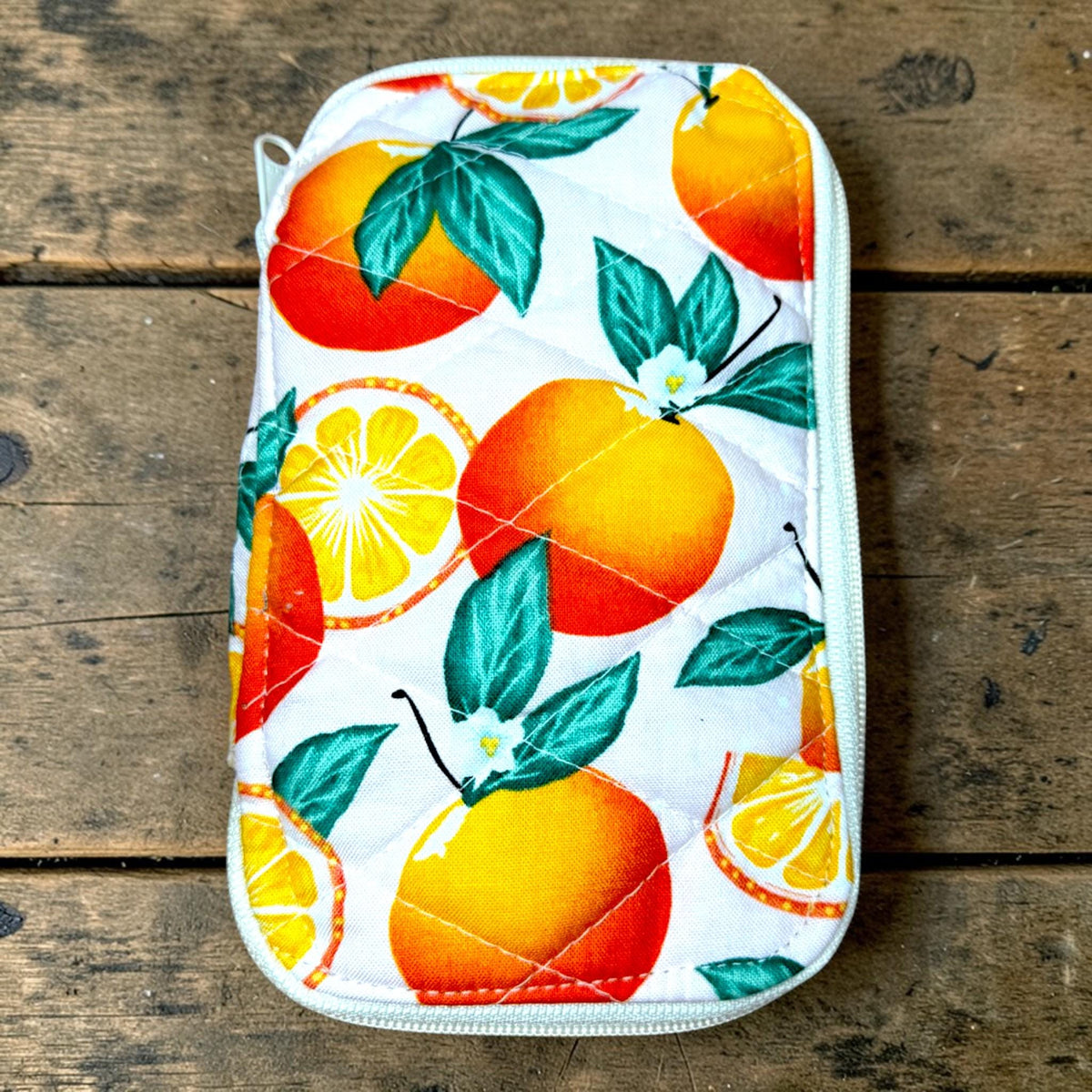 Tea Wallet Gift Set | Handmade Quilted Tea Bag Holder | Tea Lover Gift | Travel Tea Organizer | Sweet Orange Grove