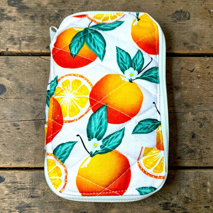 Tea Wallet Gift Set | Handmade Quilted Tea Bag Holder | Tea Lover Gift | Travel Tea Organizer | Sweet Orange Grove