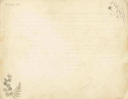 Botanical Lined Notes Journal Kit | Vintage Floral Printable Pages | Junk Journal Writing Paper | Instant Download | 8.5x11 PDF