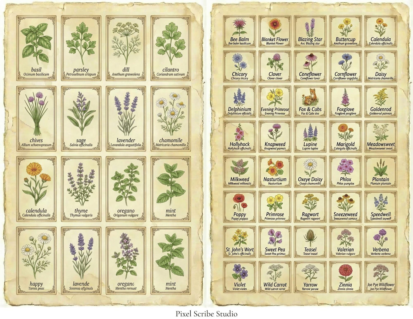 Vintage Naturalist Ephemera Kit | Printable Junk Journal Bundle | Botanical Labels & Specimen Cards