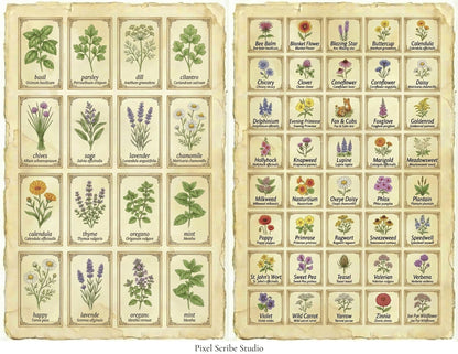 Vintage Naturalist Ephemera Kit | Printable Junk Journal Bundle | Botanical Labels & Specimen Cards