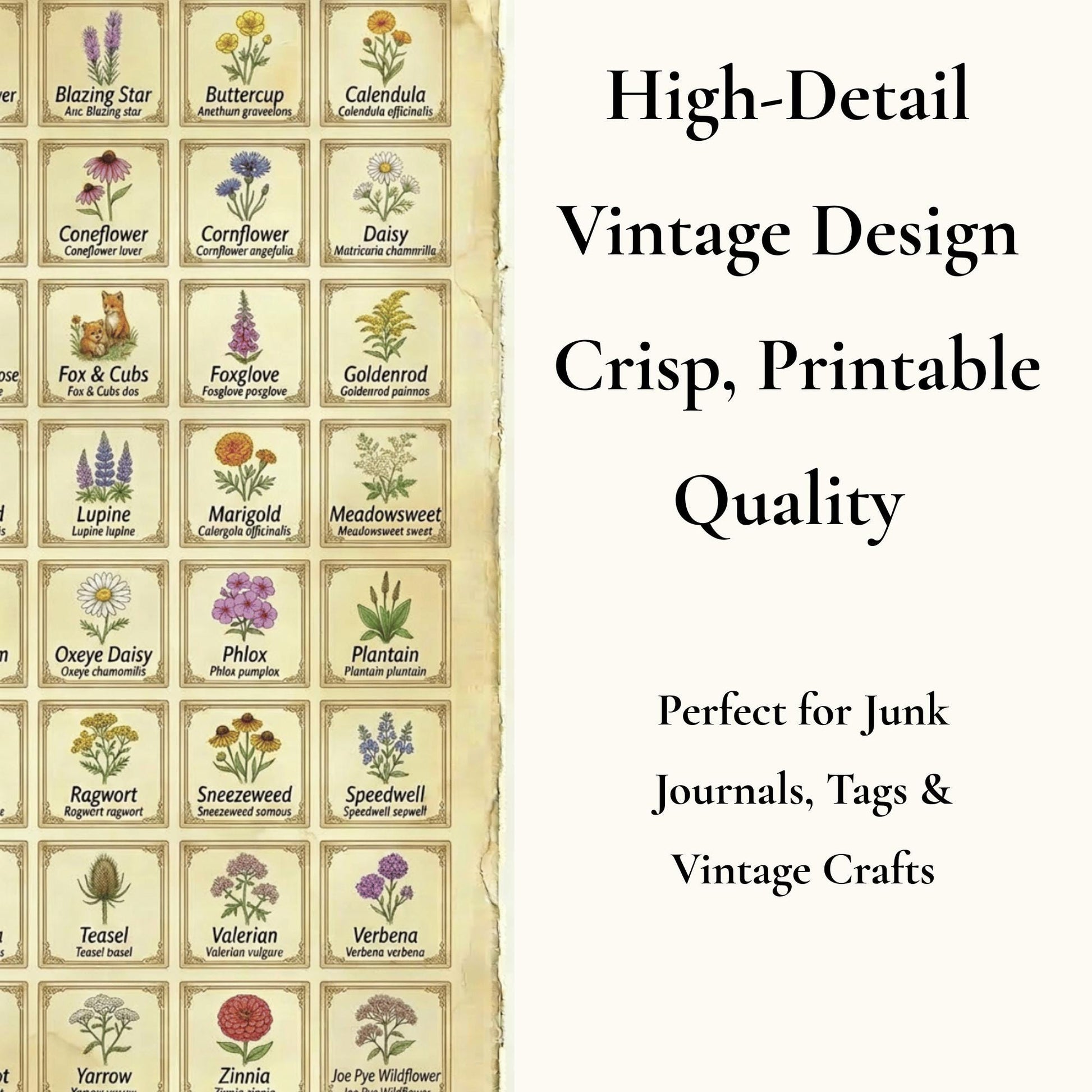 Vintage Naturalist Ephemera Kit | Printable Junk Journal Bundle | Botanical Labels & Specimen Cards
