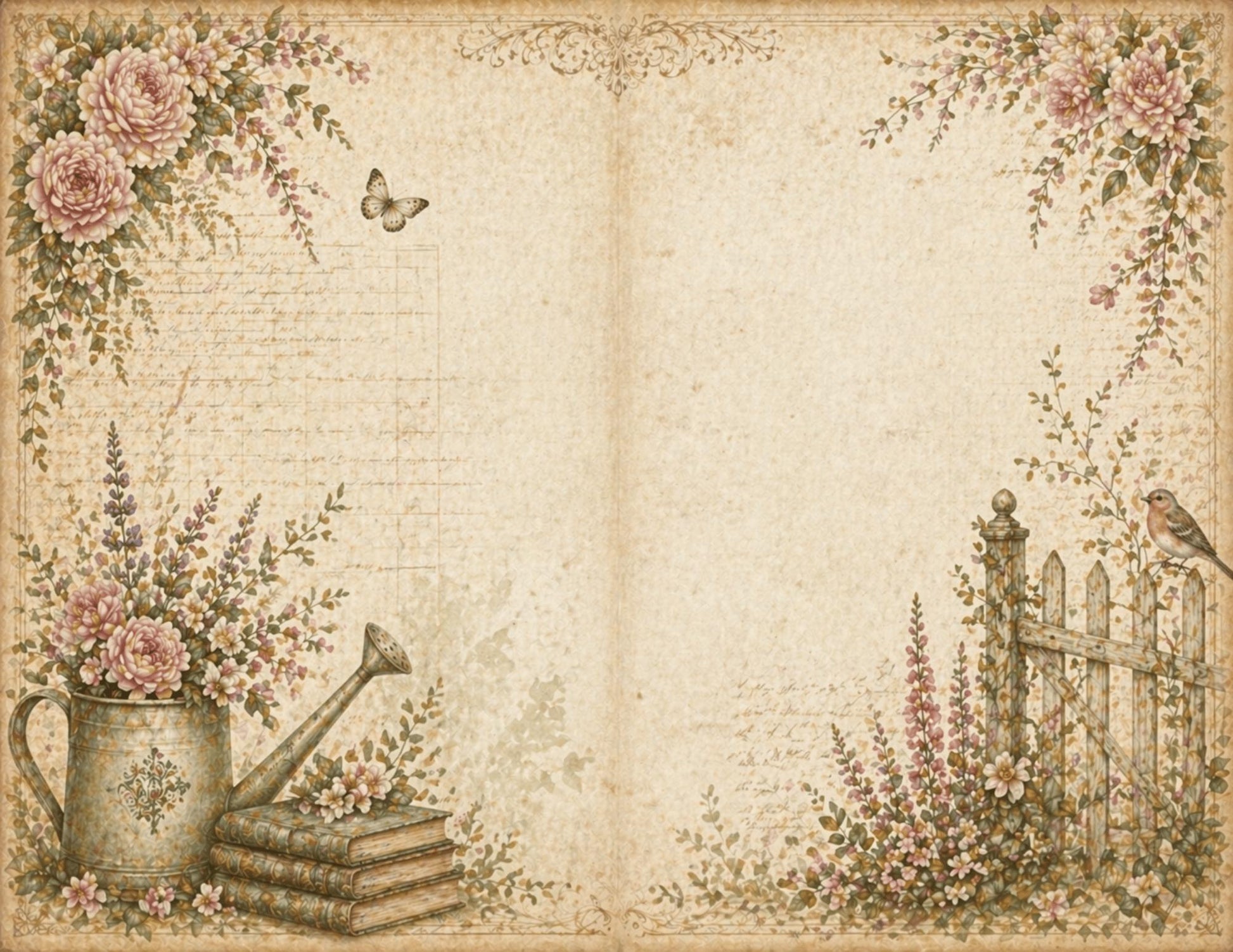 Botanical Field Notes – Journal Pages Set (12 Pages) | Vintage Floral Junk Journal Pages | Garden Papers Printable | Instant Download