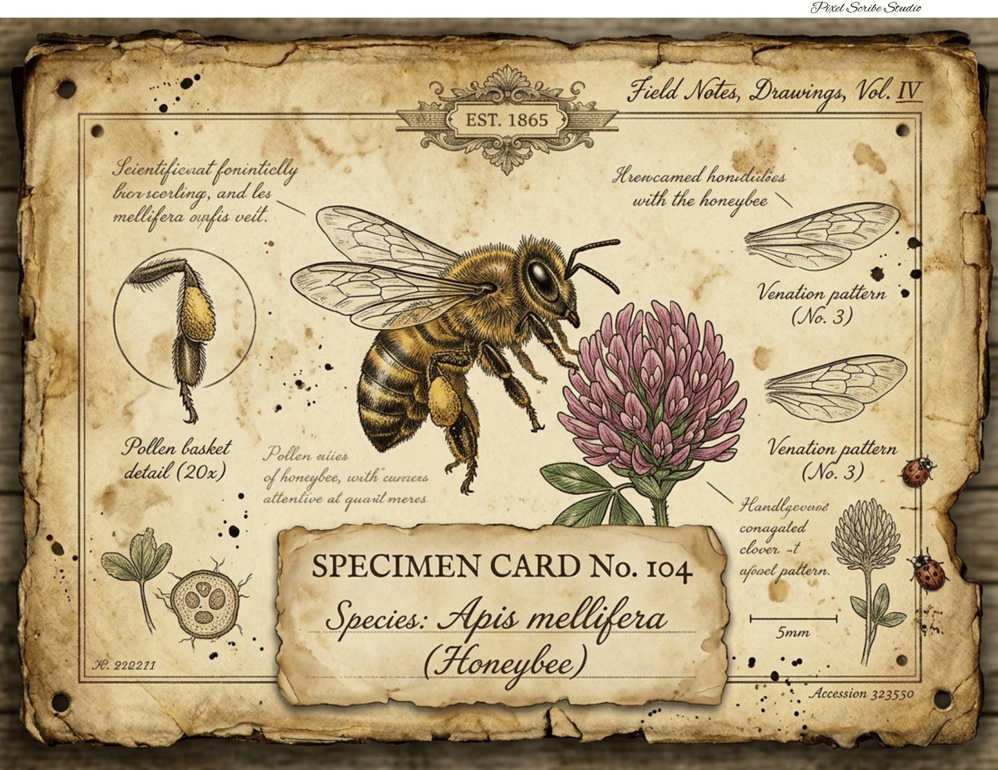 Vintage Botanical Bird Journal Pages Printable | Robin Blue Tit Nature Ephemera | Bee Butterfly Ledger Pages | Digital Download