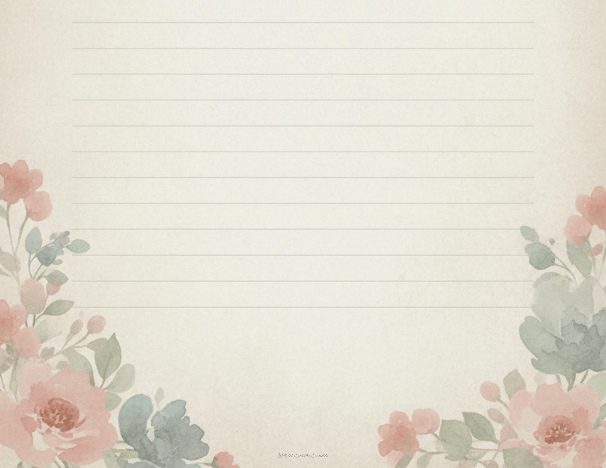 Whispering Garden Printable Journal Pages | 13 Floral Background Pages | Junk Journal Inserts | Planner Pages | Sage Rose Digital Kit