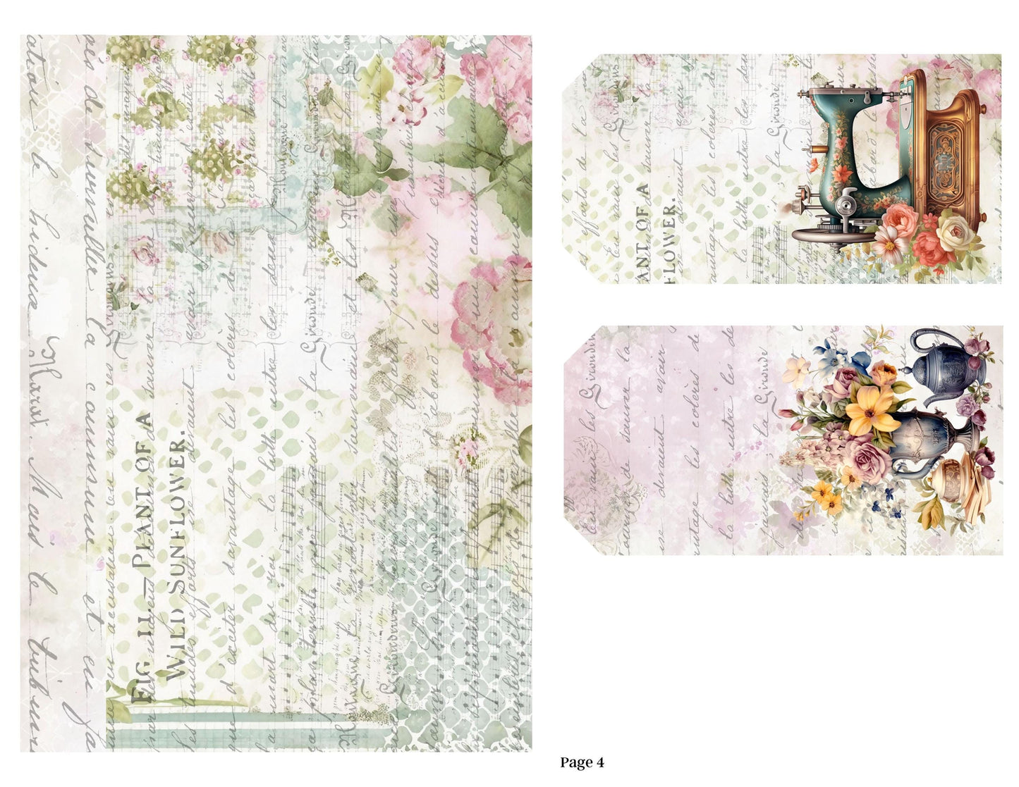 The Seamstress’s Diary Printable Junk Journal Kit | Vintage Sewing Ephemera Folio | 16 Page Digital Download | Tags Pockets Journal Pages