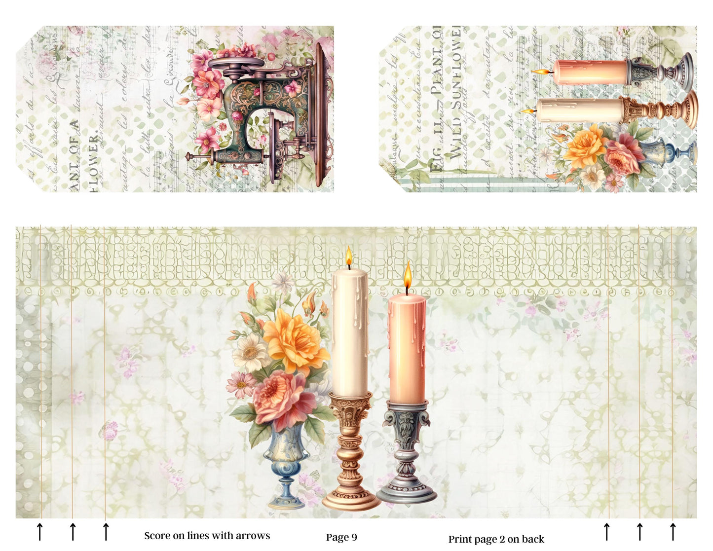 The Seamstress’s Diary Printable Junk Journal Kit | Vintage Sewing Ephemera Folio | 16 Page Digital Download | Tags Pockets Journal Pages