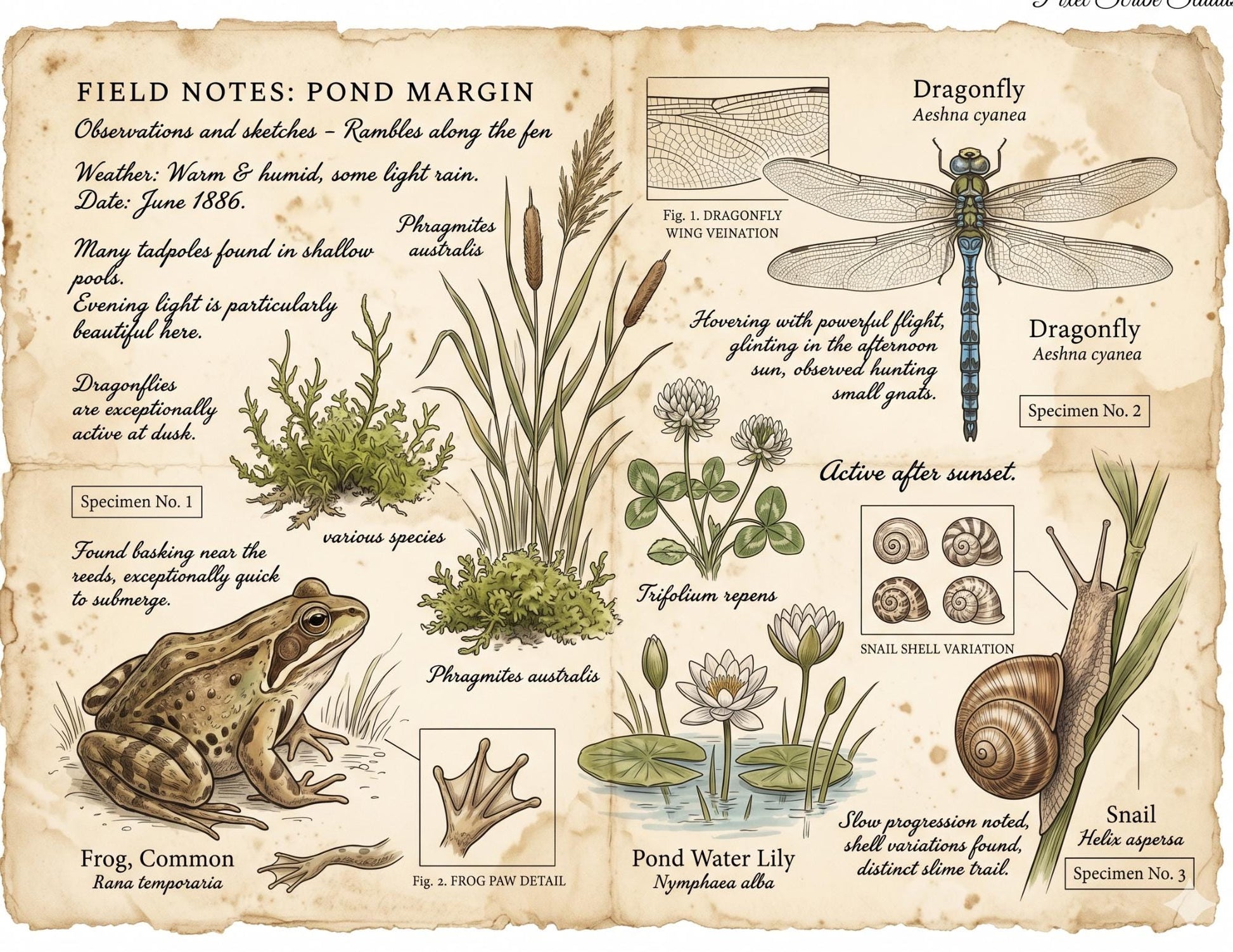 Hedgerow Field Notes Vol 2 Printable Junk Journal Kit, Woodland Nature Pages, Vintage Naturalist Ephemera, Forest Journal Pages