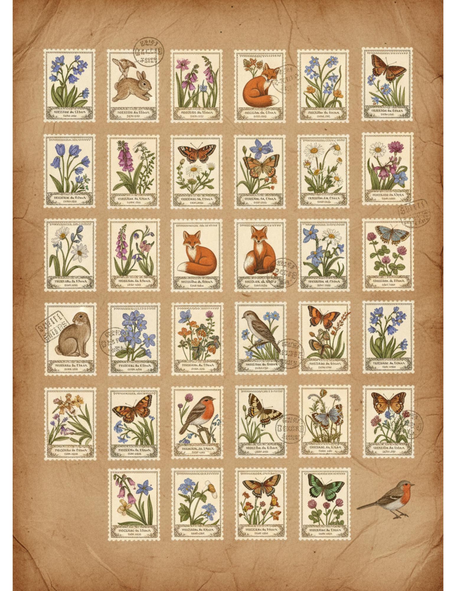 Woodland Wonders Printable Kit | Vintage Forest Journal Ephemera | Bookmarks Cards Tickets Tags