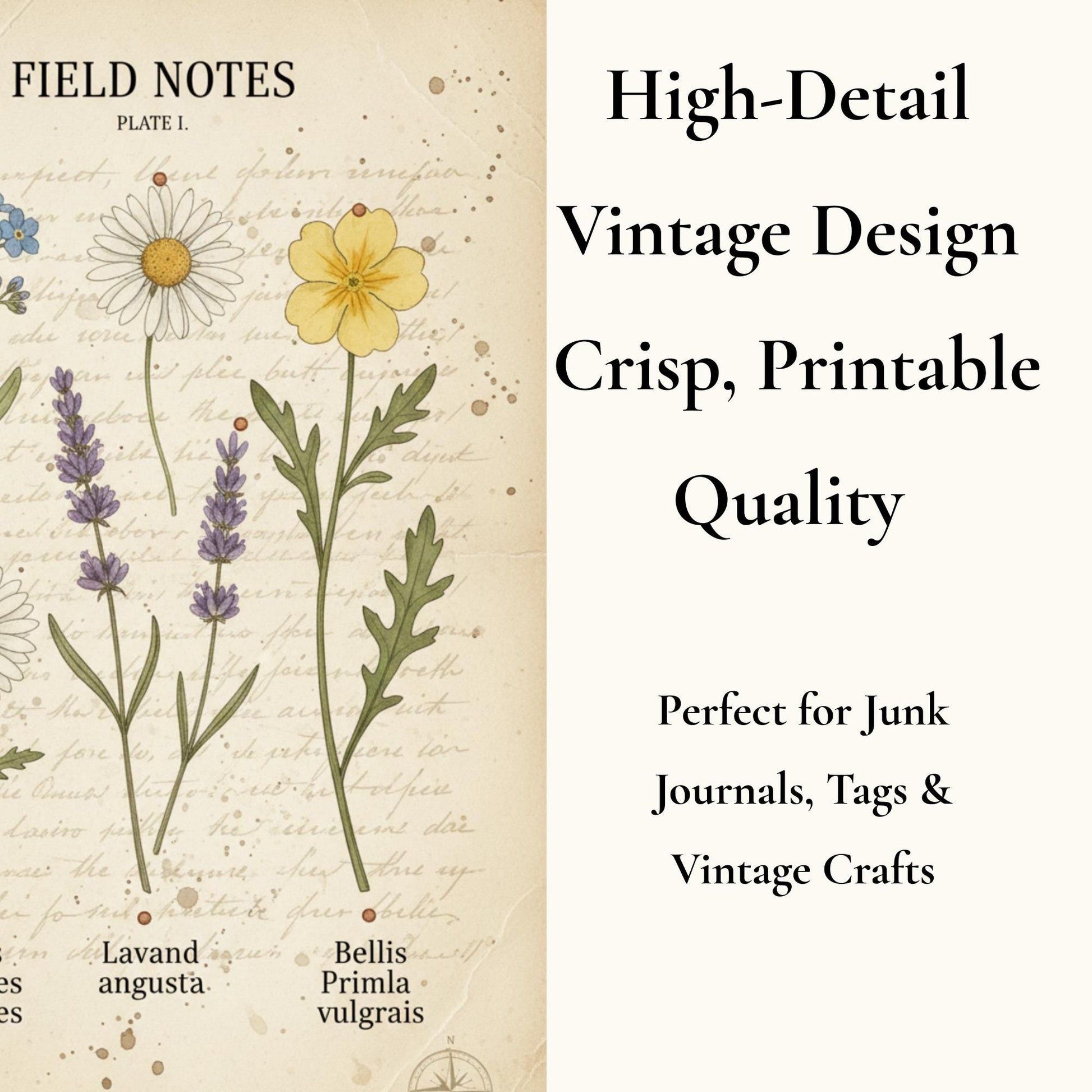 Botanical Field Notes – Flora & Fauna Journal Kit | Vintage Nature Printable Pages