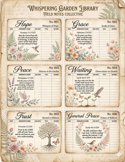 Botanical Field Notes – Ephemera Collection (100+ Pieces) | Printable Bible Journal Elements | Vintage Floral Tags, Pockets & Cards