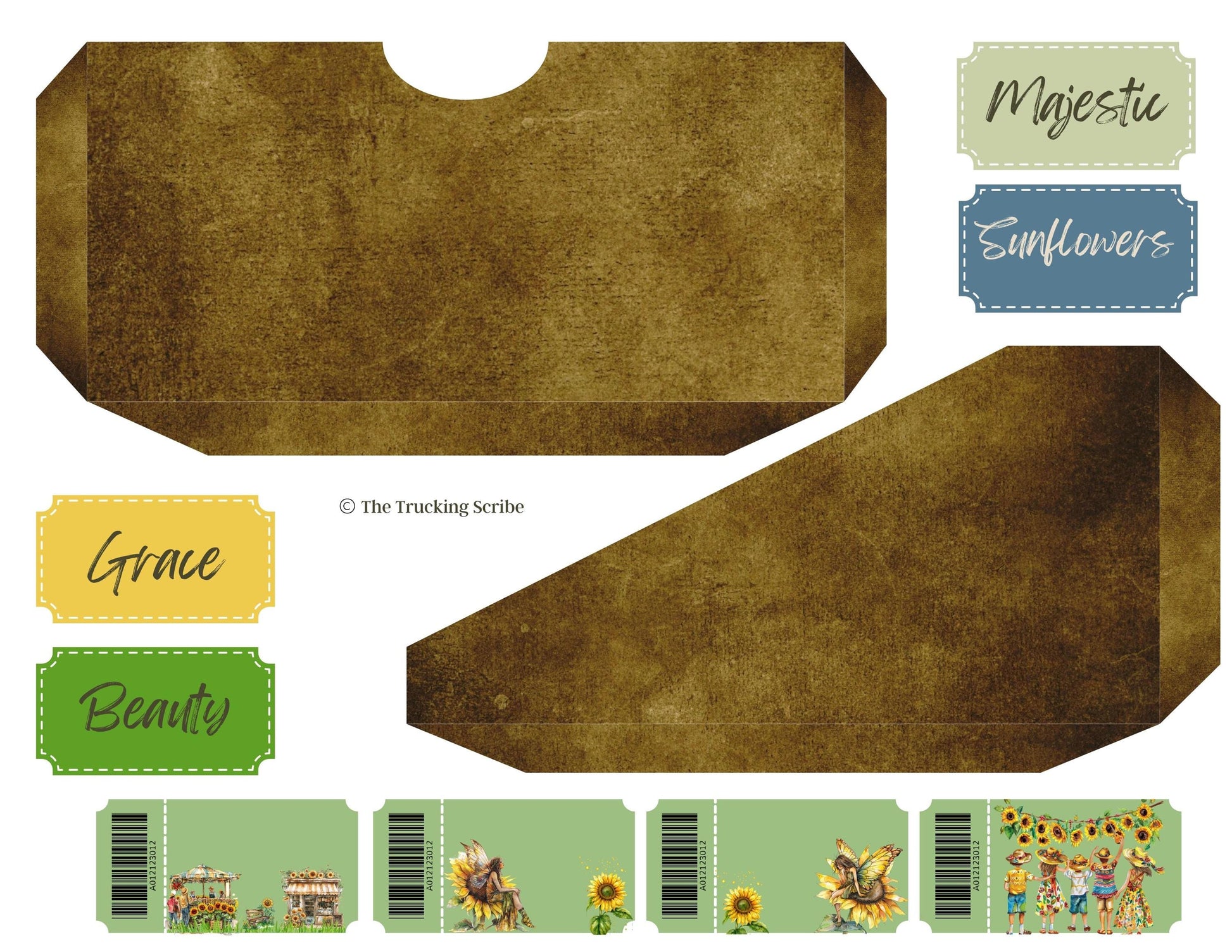 Botanical Field Notes – The Beauty of God Sunflower Folio Set | 8 Printable Journal Pages