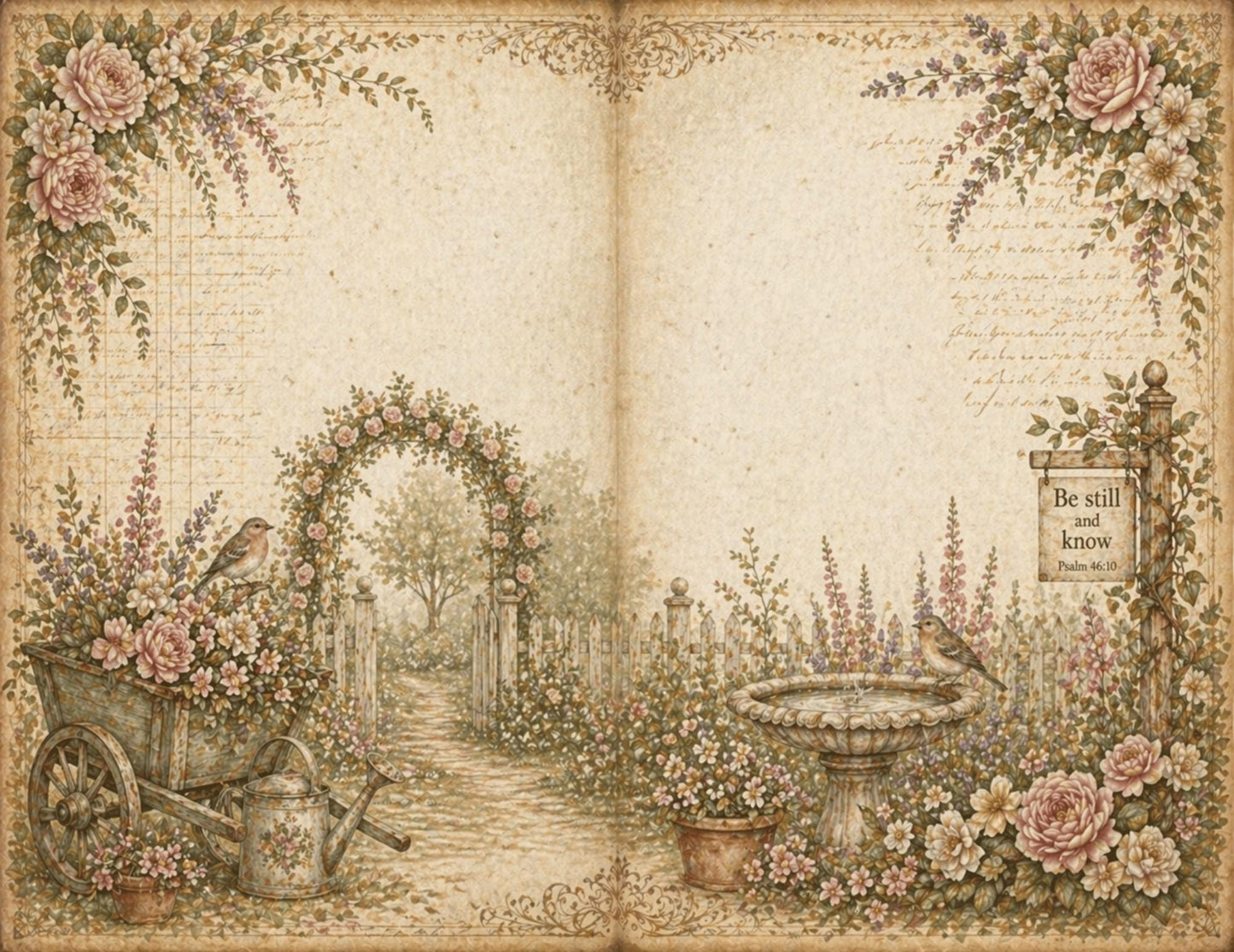 Botanical Field Notes – Journal Pages Set (12 Pages) | Vintage Floral Junk Journal Pages | Garden Papers Printable | Instant Download