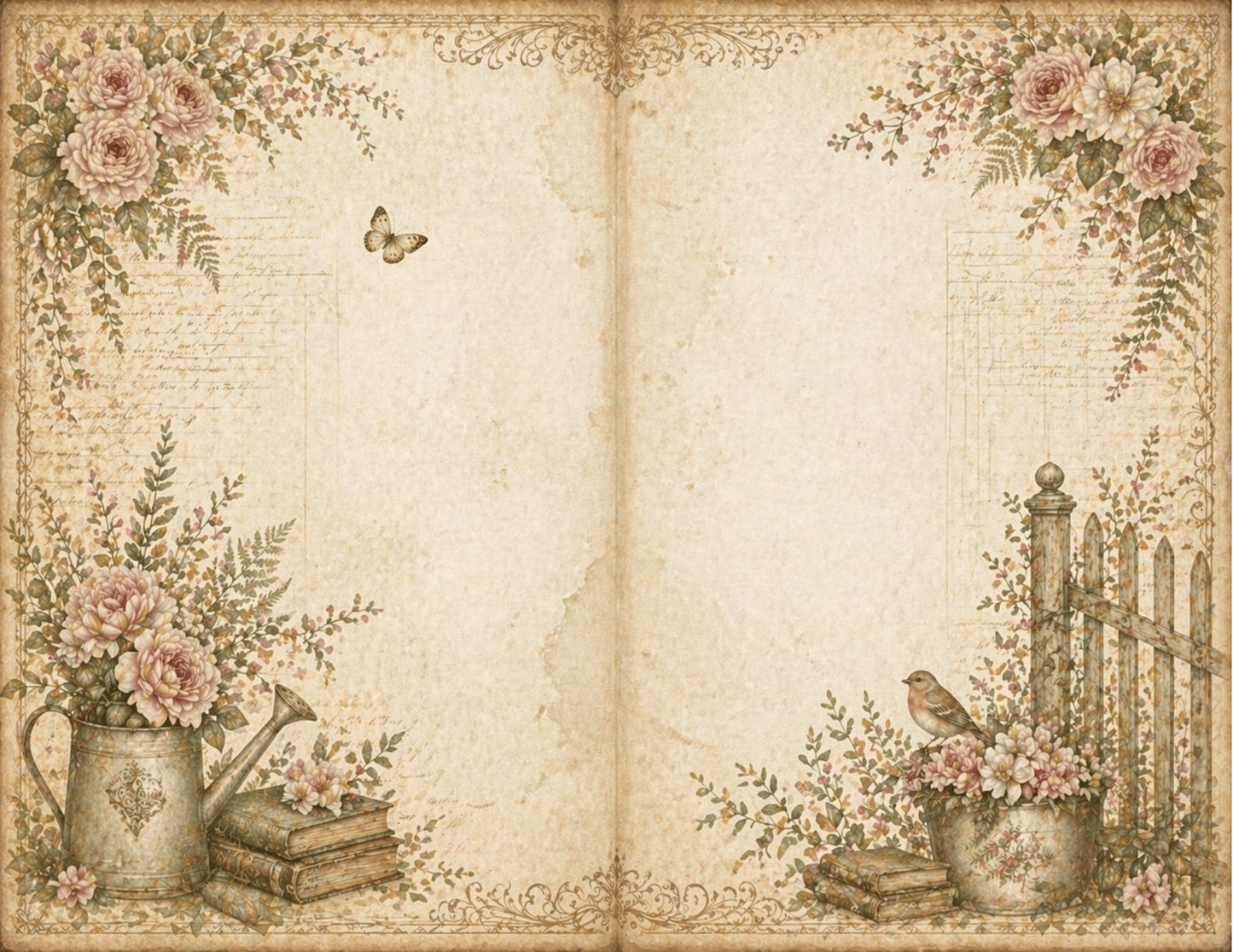 Botanical Field Notes – Journal Pages Set (12 Pages) | Vintage Floral Junk Journal Pages | Garden Papers Printable | Instant Download