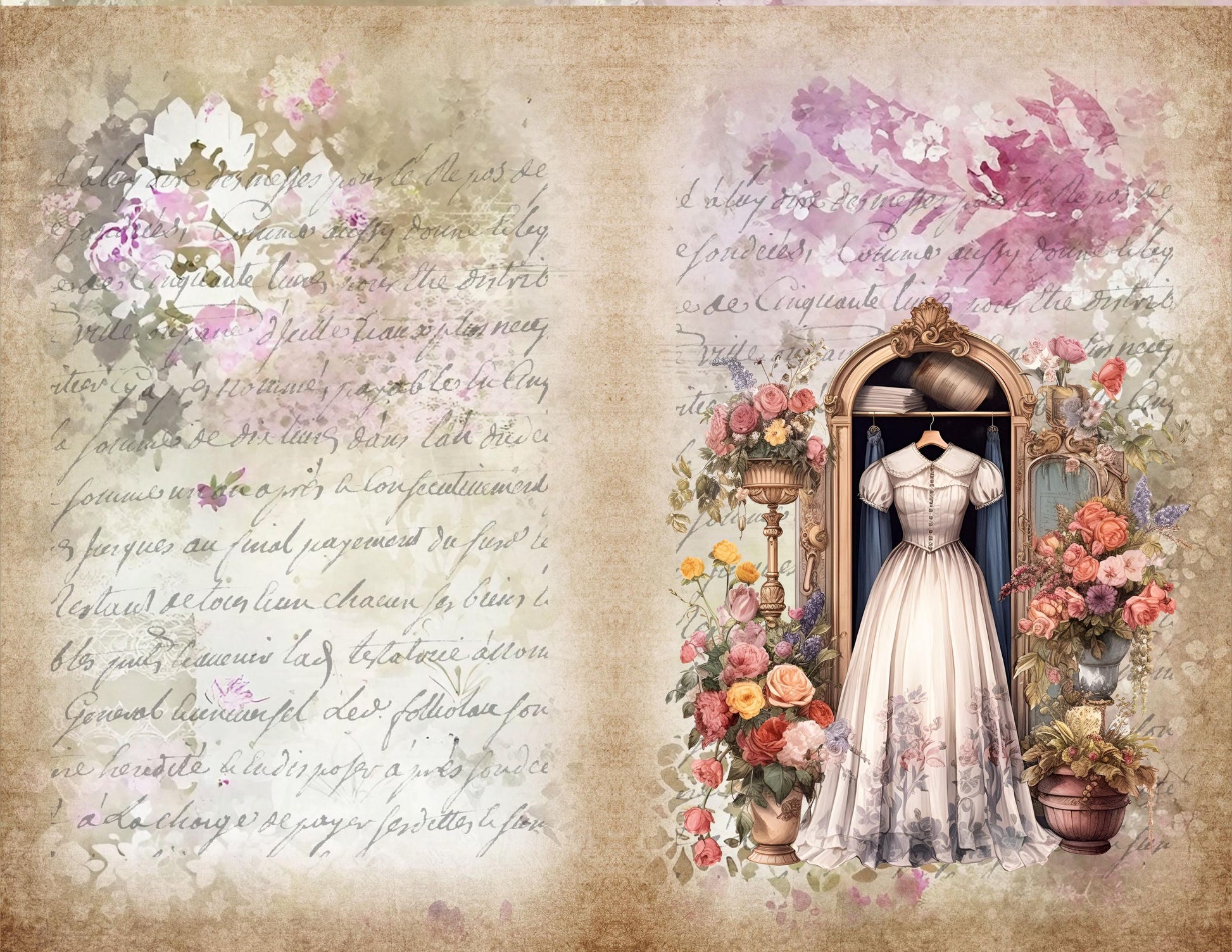 The Seamstress’s Diary Vol. 3 | 24 Page Vintage Sewing Folio Kit | Printable Junk Journal Ephemera
