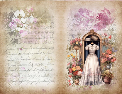 The Seamstress’s Diary Vol. 3 | 24 Page Vintage Sewing Folio Kit | Printable Junk Journal Ephemera