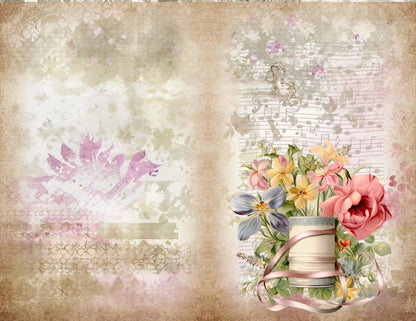 The Seamstress’s Diary Vol. 3 | 24 Page Vintage Sewing Folio Kit | Printable Junk Journal Ephemera