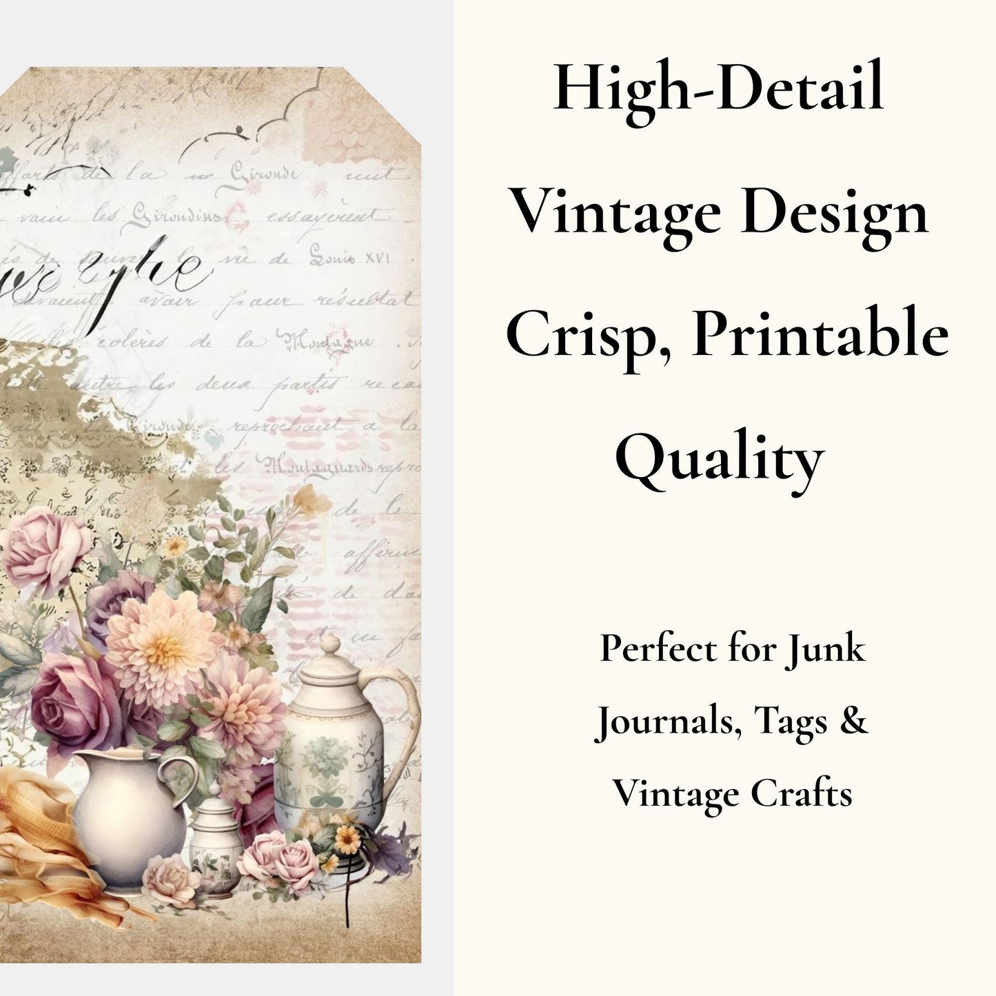 The Seamstress’s Diary: Chronicles of Creativity, Ephemera Pack, Vintage Sewing Junk Journal Kit, Tags, Tickets & Floral Sewing Elements