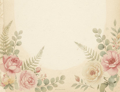 Whispering Garden Printable Journal Pages | 13 Floral Background Pages | Junk Journal Inserts | Planner Pages | Sage Rose Digital Kit