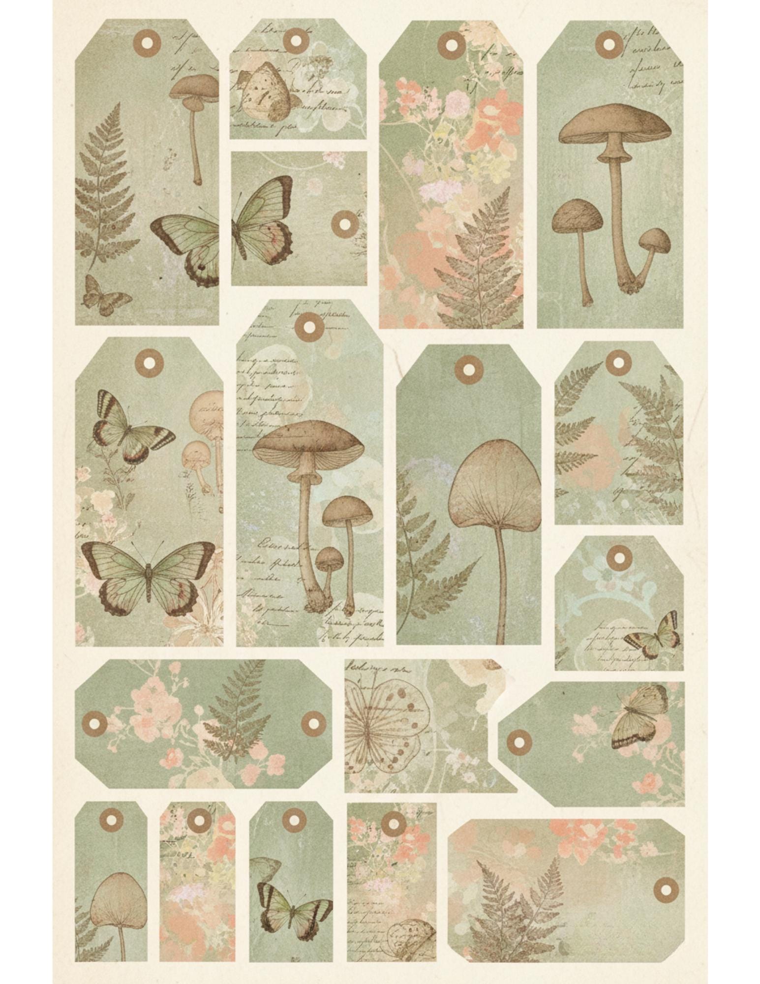 Peach & Sage Botanical Tags Ephemera Kit 22, Printable Pages | Botanical Labels, Journaling Cards, Nature Ephemera