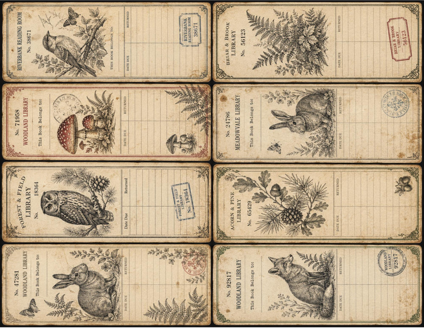 Victorian Archive Labels & Specimen Cards | Printable Natural History Ephemera | Junk Journal Printable Kit