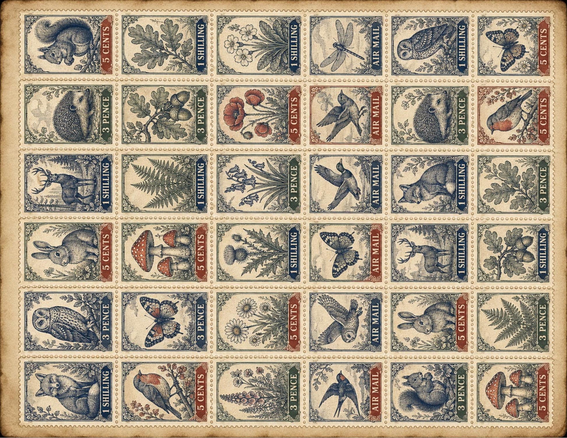 Victorian Archive Labels & Specimen Cards | Printable Natural History Ephemera | Junk Journal Printable Kit