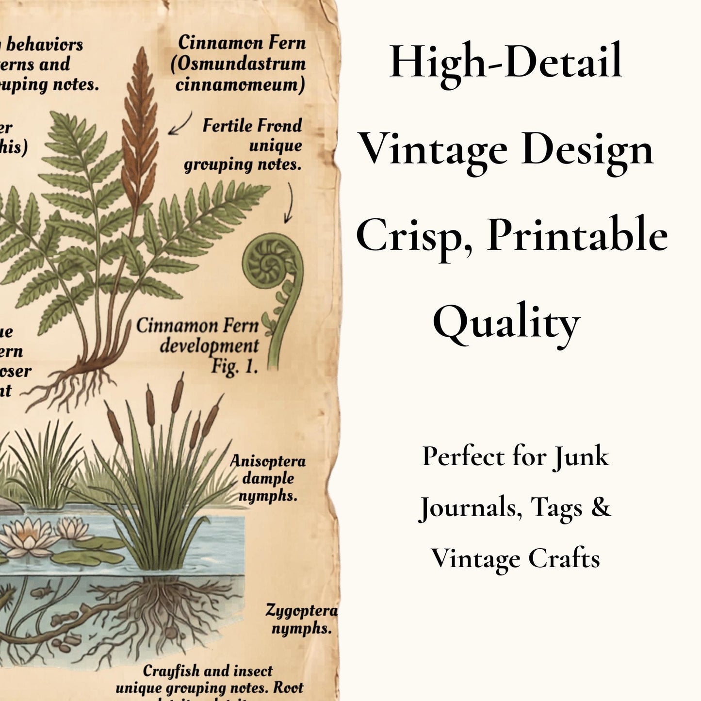 Field Notes Woodland Natural History Vol II Printable Junk Journal Pages, Vintage Woodland Ephemera, Nature Journal, Botanical Papers
