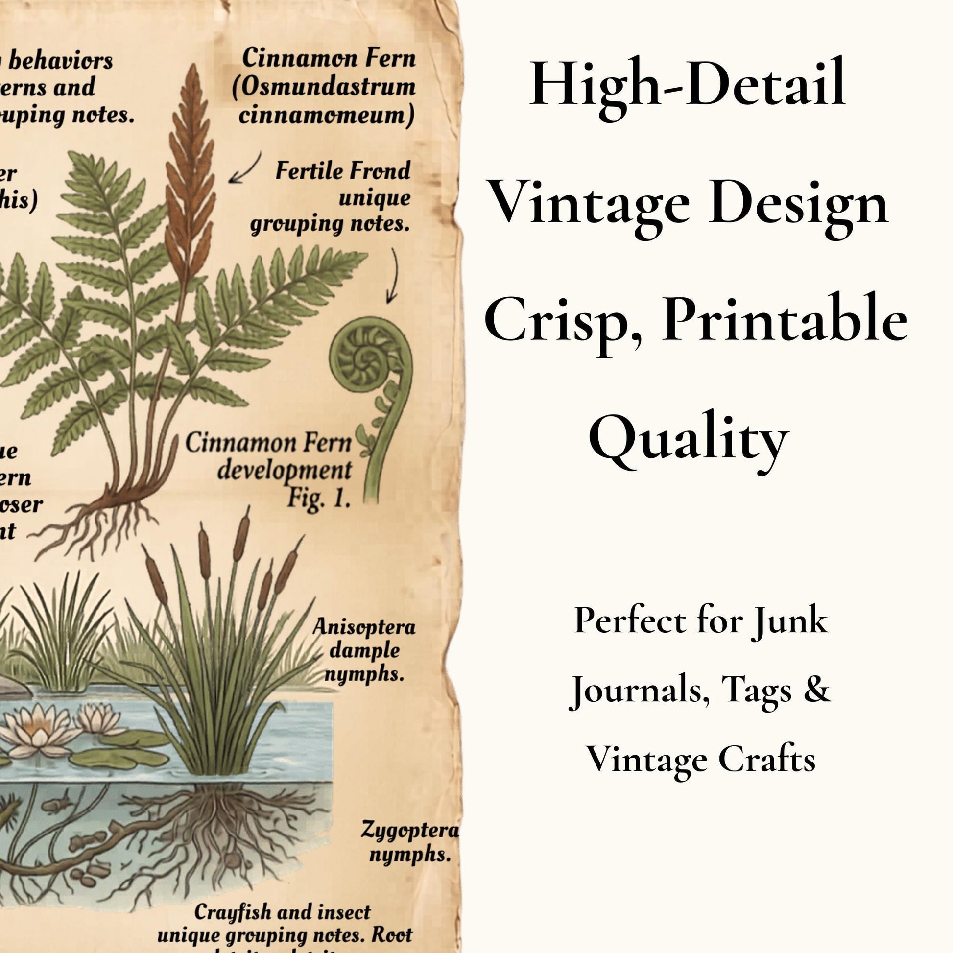 Field Notes Woodland Natural History Vol II Printable Junk Journal Pages, Vintage Woodland Ephemera, Nature Journal, Botanical Papers