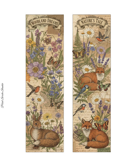 Woodland Wonders Printable Kit | Vintage Forest Journal Ephemera | Bookmarks Cards Tickets Tags