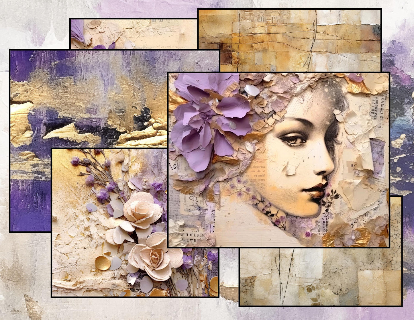 Purple Peace of God Journal Pages | Faith-Based Junk Journal Kit, Christian Printable Pages, Lavender Floral Devotional Papers