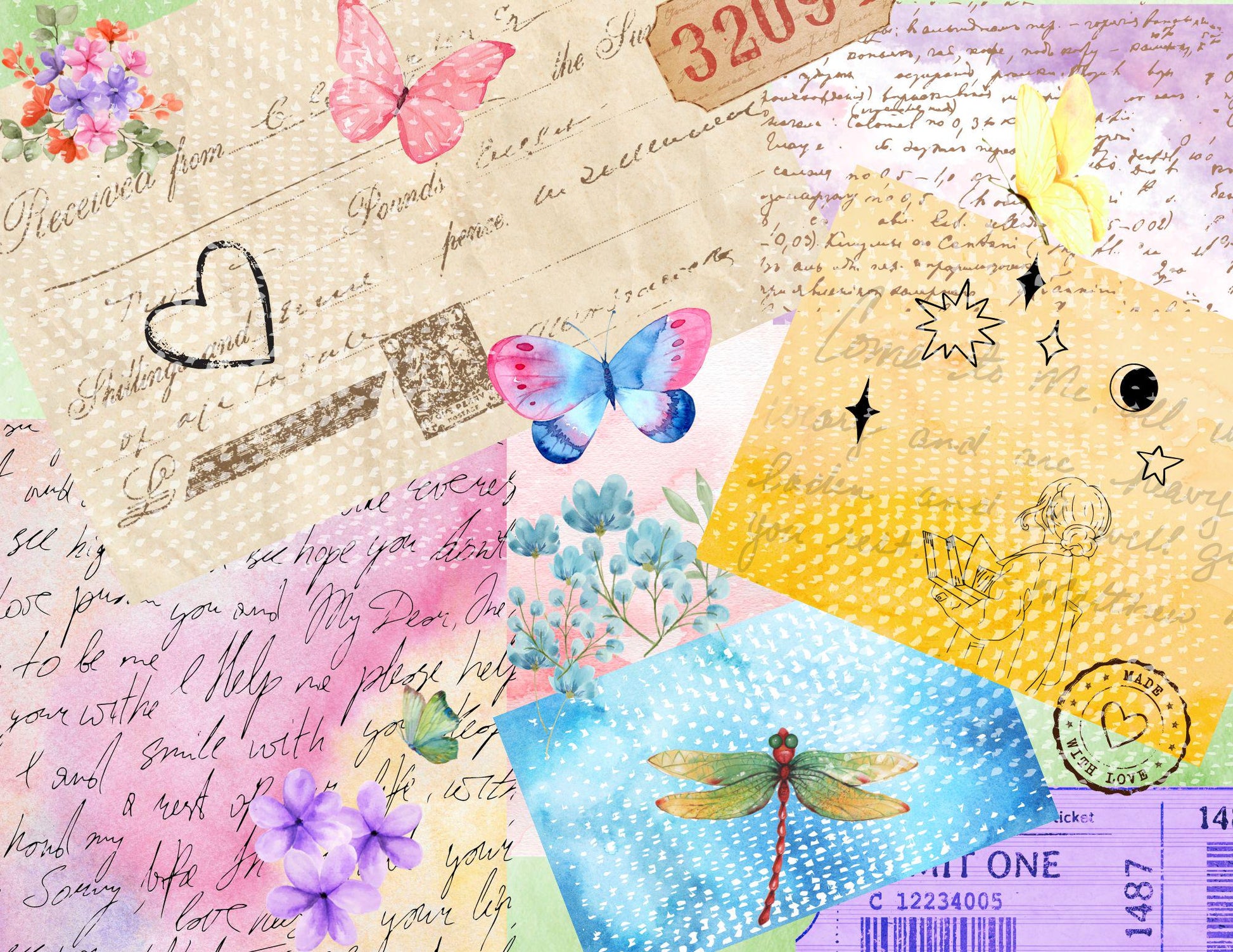 Whispering Wings Journal Kit | Dragonfly & Butterfly Printable Pages