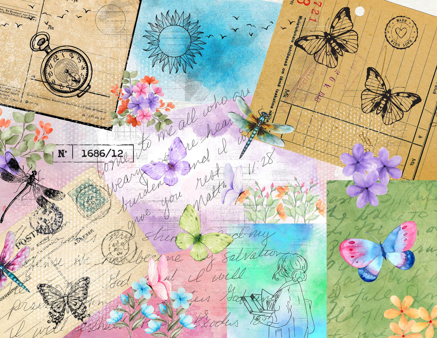 Whispering Wings Journal Kit | Dragonfly & Butterfly Printable Pages