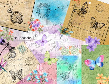 Whispering Wings Journal Kit | Dragonfly & Butterfly Printable Pages