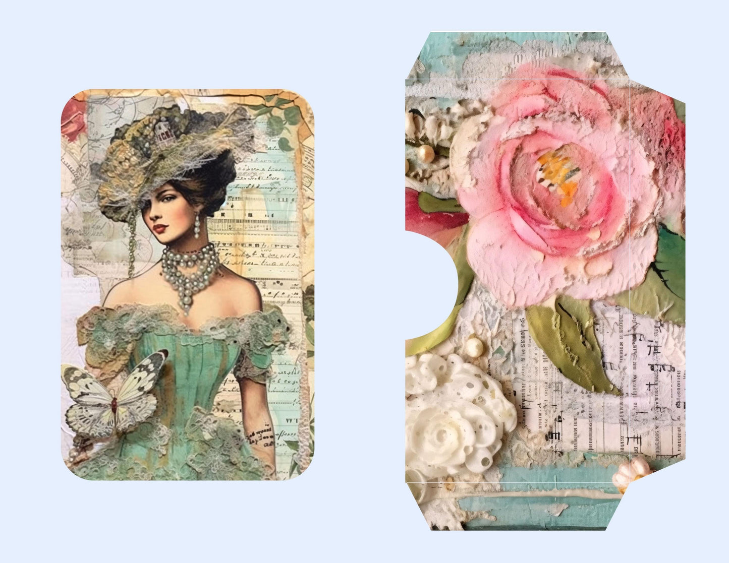 Whispering Garden – The Quiet Collection | Peach Floral Junk Journal Kit, Soft Botanical Ephemera & Printable Collage Papers
