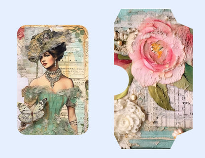 Whispering Garden – The Quiet Collection | Peach Floral Junk Journal Kit, Soft Botanical Ephemera & Printable Collage Papers