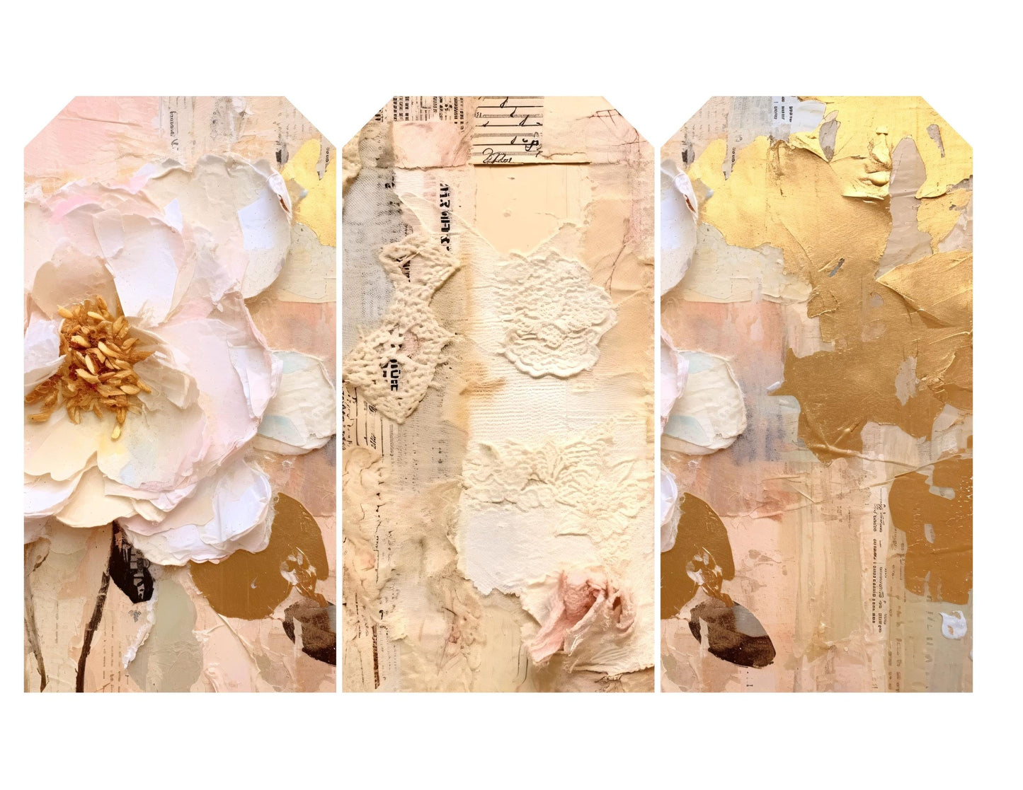 Whispering Garden – The Quiet Collection | Peach Floral Junk Journal Kit, Soft Botanical Ephemera & Printable Collage Papers