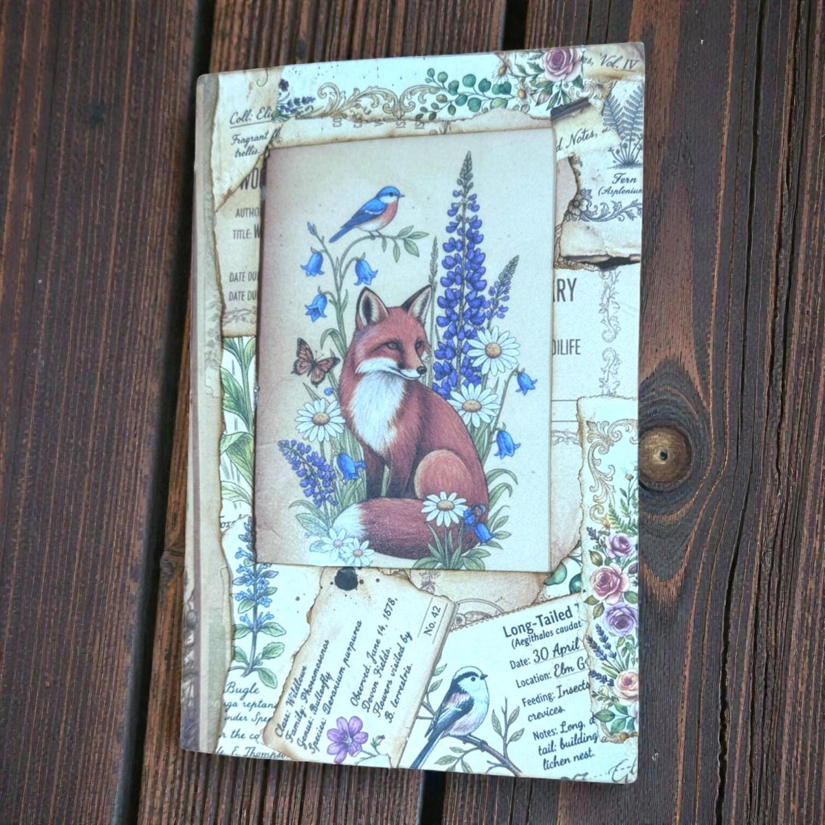 Fox Softcover Writing Notebook |Chosen Pieces Journal | Woodland Fox Ephemera Journal