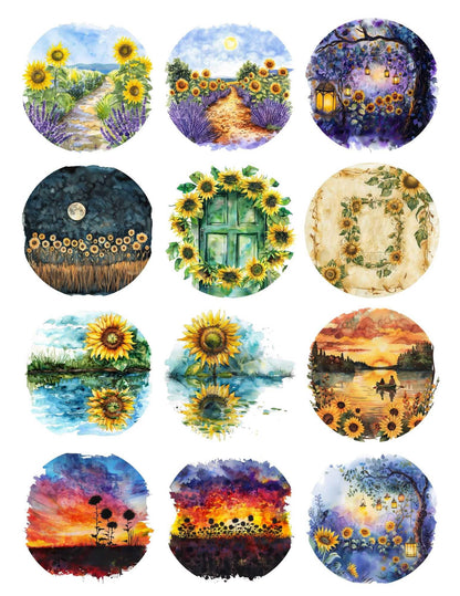 Botanical Field Notes – Sunflower Ephemera Kit (The Beauty of God) | 10 Printable Pages | Faith-Based Journal