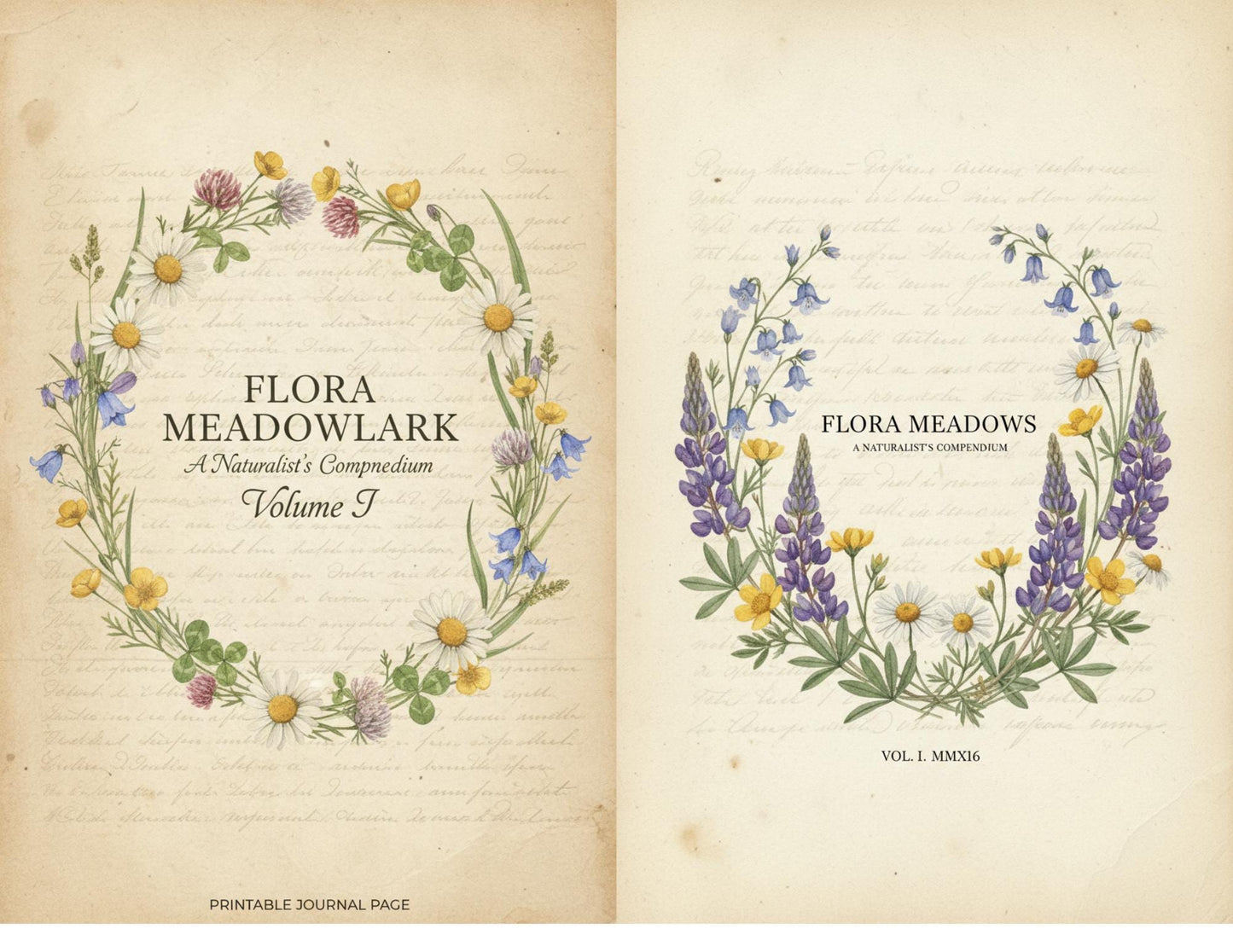 Botanical Field Notes – Flora & Fauna Journal Kit | Vintage Nature Printable Pages