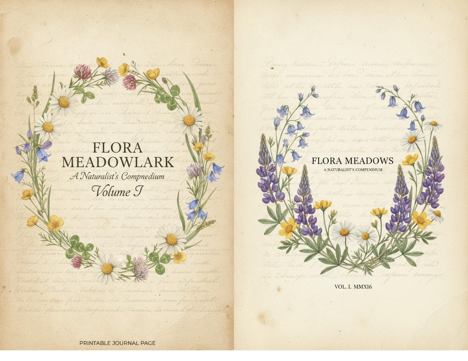 Botanical Field Notes – Flora & Fauna Journal Kit | Vintage Nature Printable Pages