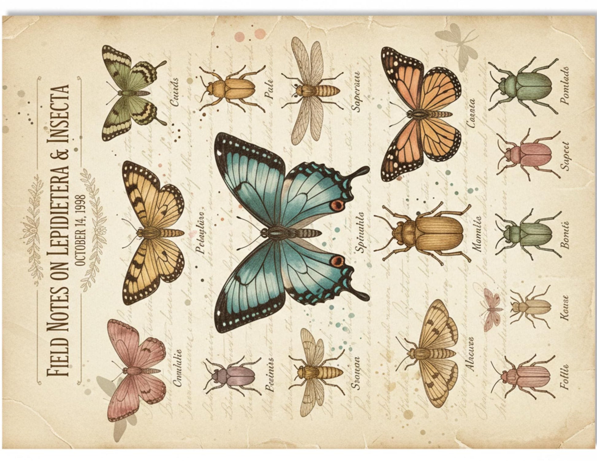 Botanical Field Notes – Flora & Fauna Journal Kit | Vintage Nature Printable Pages