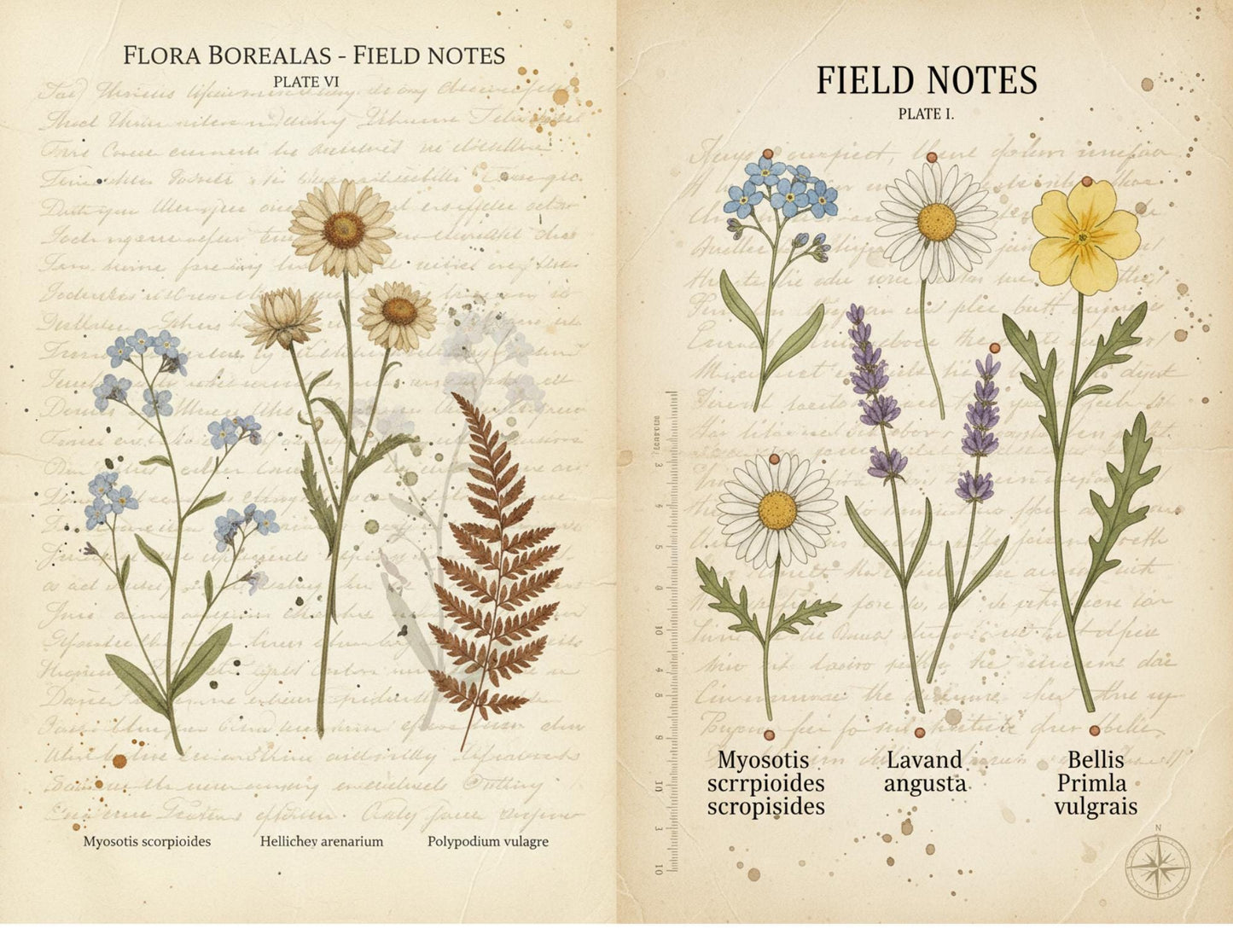 Botanical Field Notes – Flora & Fauna Journal Kit | Vintage Nature Printable Pages